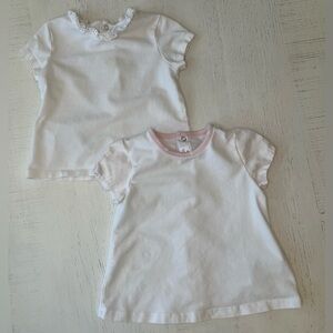 Mayoral White and Pink Trim Kids' Short Sleeve Tee Bundle